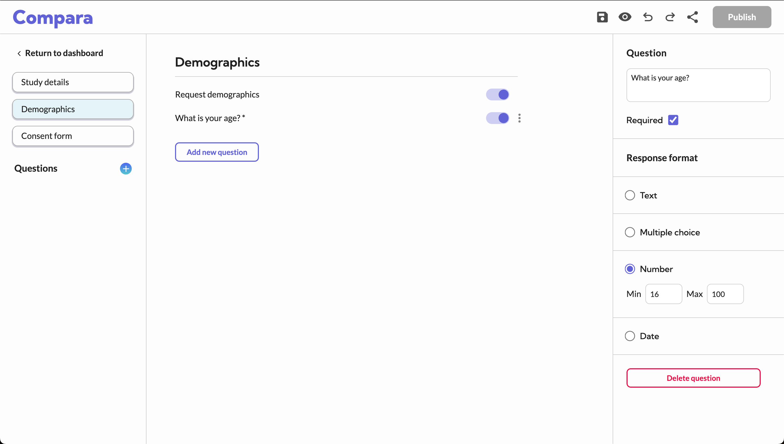 Undersækelse, demografi-side